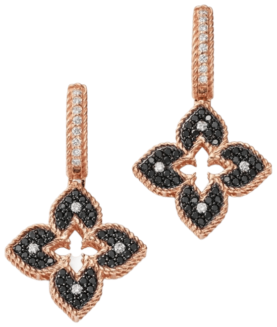 Roberto Coin 18K Rose Gold Venetian Princess Black White Diamond