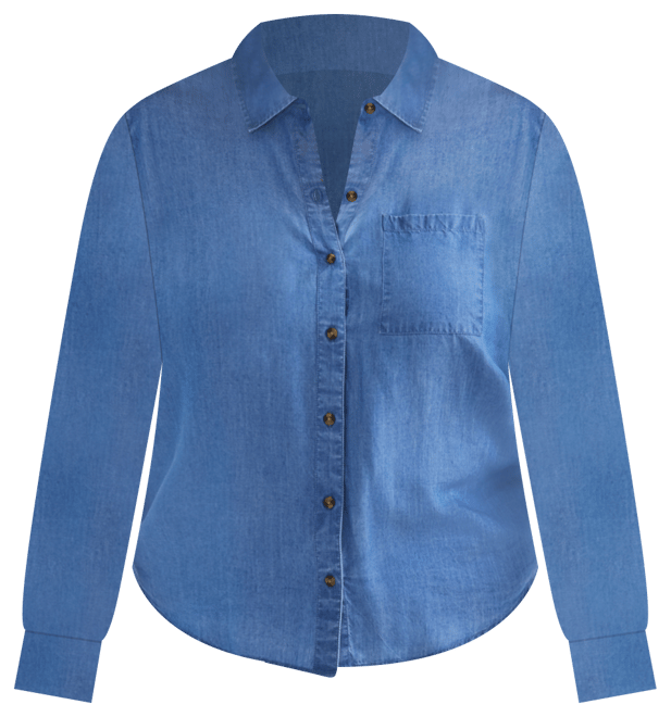 Plus Size Chambray Shirt, Exclusively at Macy's