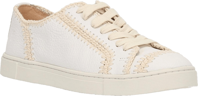 Women's Ivy Crochet Low Lace Up Leather Sneakers