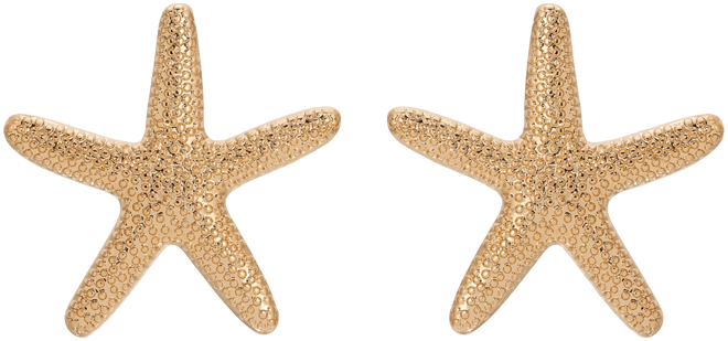 18k Gold Plated Zinc Starfish Large Statement Stud Earrings