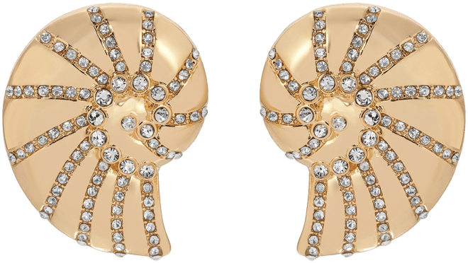 Studded Shell Statement Earrings