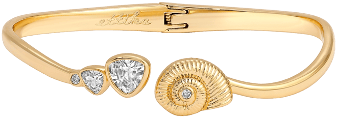 18k Gold Plated Swirled Shell Cuff Bracelet