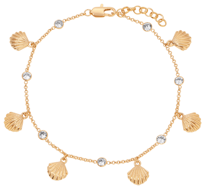 18k Gold Plated Scallop Shell Charm Anklet