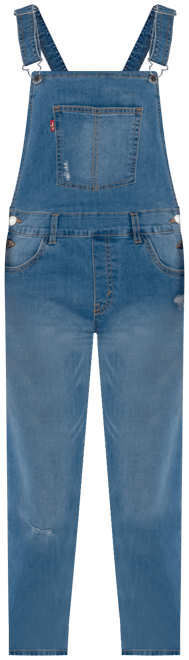 Big Girls Adjustable Waistband Girlfriend Denim Overalls