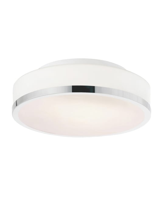 Frosted 2 Light Drum Shade Flush Mount