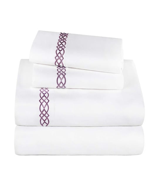 Egyptian Cotton 1000 Thread Count Embroidered Bed Sheet Set, California King