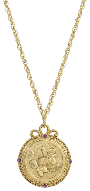 Women's Gold Tone Flower of the Month Narcissus Necklace