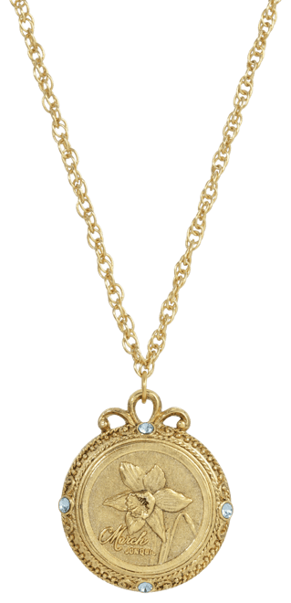 Women's Gold Tone Flower of the Month Narcissus Necklace