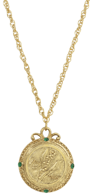 Women's Gold Tone Flower of the Month Narcissus Necklace