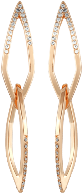 14K Gold-Plated and Crystal Diamond Link Drop Earring