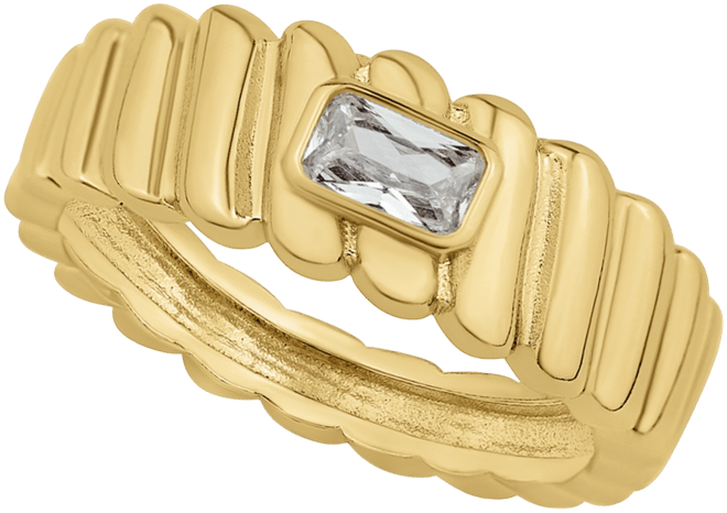 Cubic Zirconia 18K Gold Plated Ring