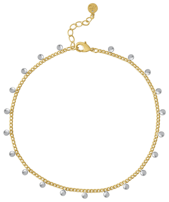 Silver Plated and 18K Gold Plated Ball Anklet