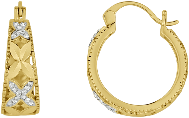 Crystal 18K Gold Plated Hoop Earring