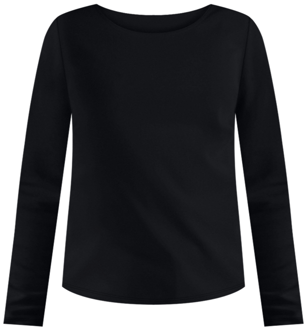 Petite Scoop-Neck Long-Sleeve Cotton Top, Created for Macy's