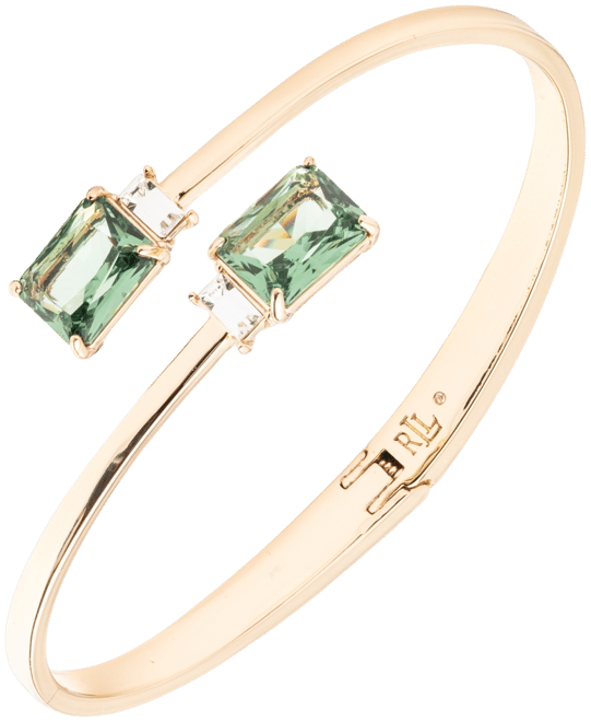 Gold-Tone Stone Bypass Bangle Bracelet