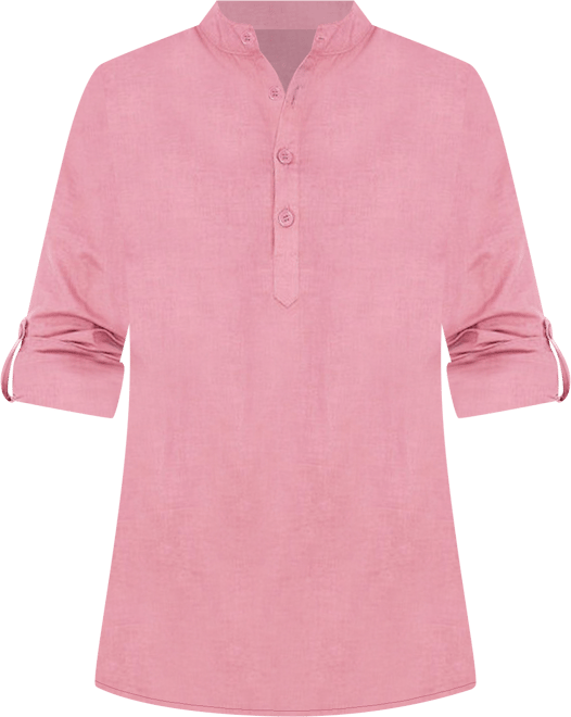 Men's Linen Nehru Collar Shirt