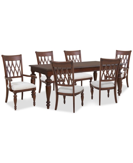 Daria 7-Pc. Dining Set (Rectangular Table, 4 Side Chairs & 2 Arm Chairs), Created for Macy's
