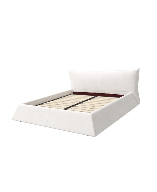 Streamdale Cream Velvet King Platform Bedwagon