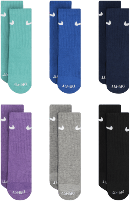 Nike Dri-FIT Performance Basics Little Kids' Crew Socks (6 Pairs)