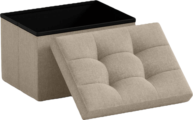 Collapsible Small Rectangle Footrest Storage Ottoman