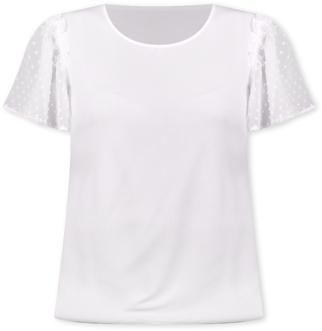 Petite Clip Dot Flutter Sleeve Top