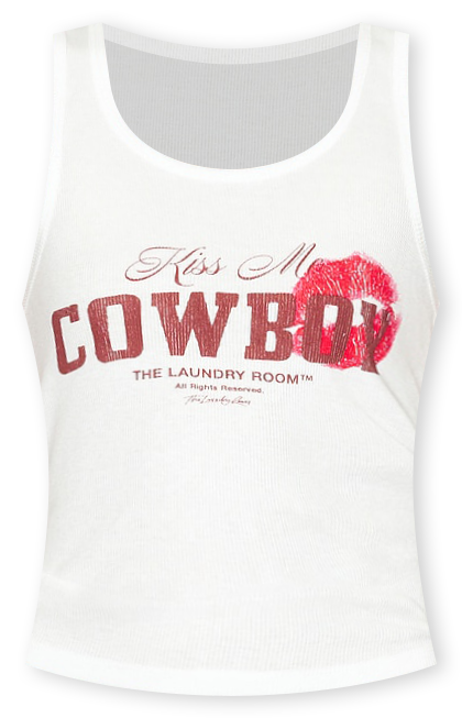 Kiss Me Cowboy Rib Tank