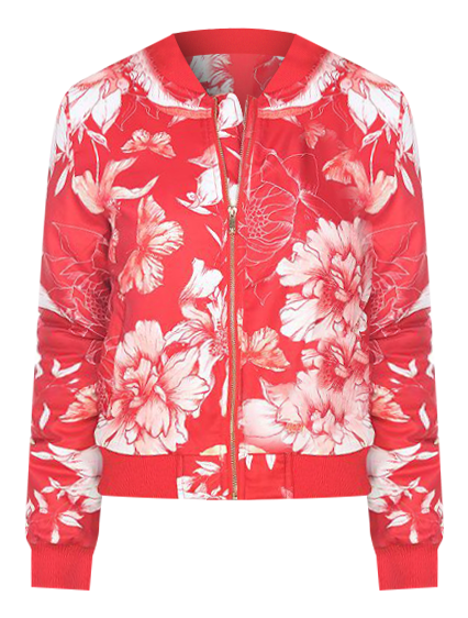 Women's White Mark Floral Bomber Jacket