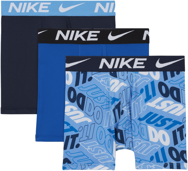 Nike Dri-FIT Essentials Ropa interior estampada para niños talla grande (paquete de 3)
