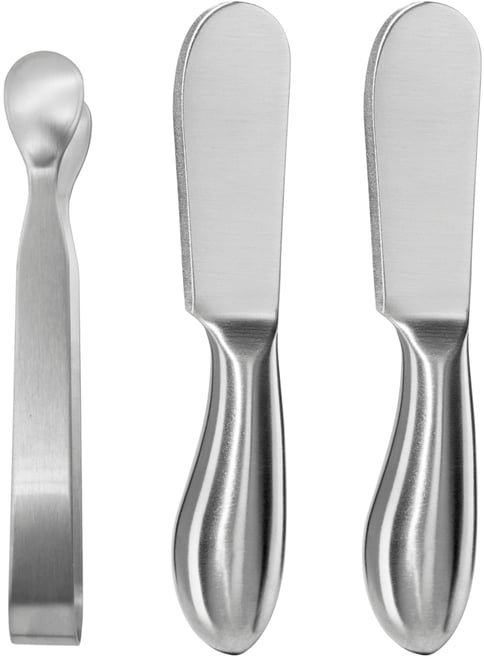 3pc 5" Stainless Steel Charcuterie Utensil Set