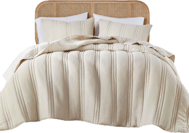 Dune Gauze 3-Pc. Quilt Set, Full/Queen