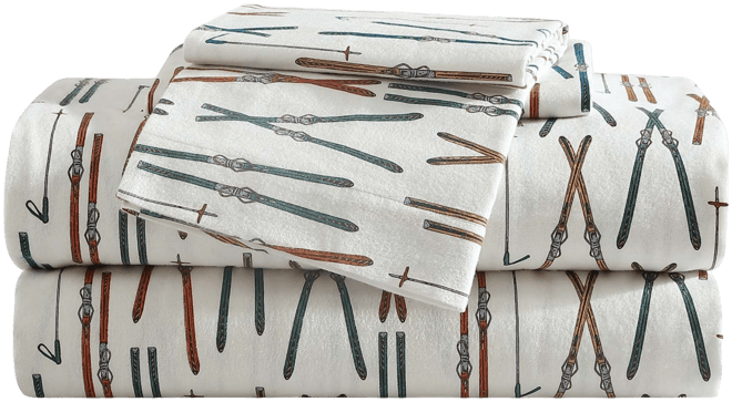 Printed Cotton Flannel 4-Pc. Sheet Set, Queen