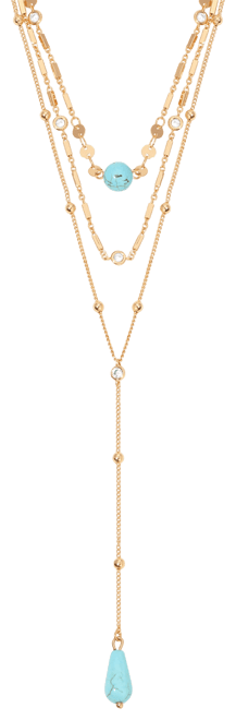 Turquoise 18k Gold Plated Multi-Chain Choker
