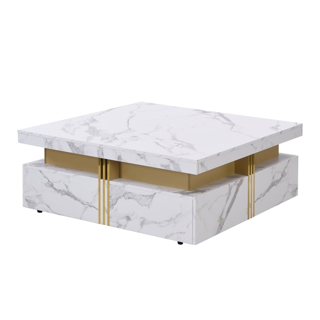 Streamdale Modernsquare Storage Coffee Table With 4 Drawers