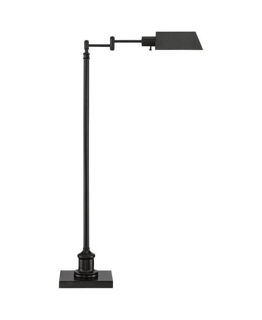 Regency Hill Industrial Adjustable Swing Arm Pharmacy Floor Lamp with Usb Charging Port 54" Tall Dark Bronze Living Room Reading