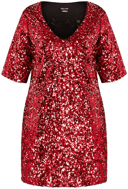 Plus Size Sequin Glam Dress
