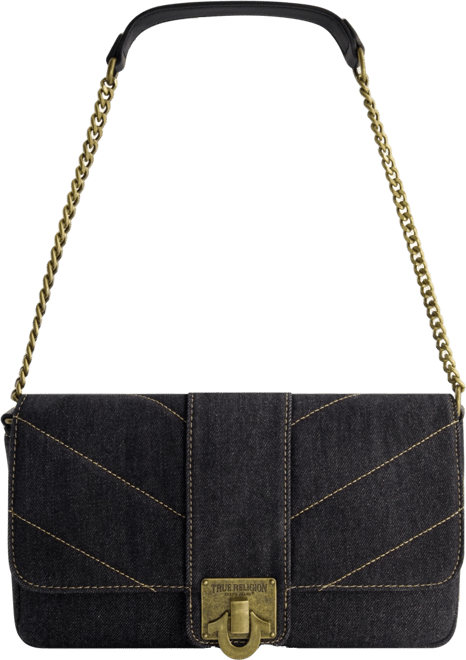 Denim Brass Hardware Flap