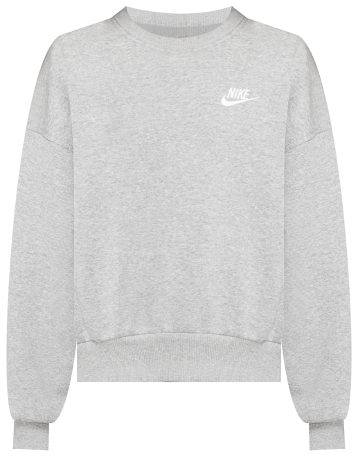 Nike Sportswear Club Fleece Sudadera de cuello redondo Dri-FIT de corte cuadrado para niña