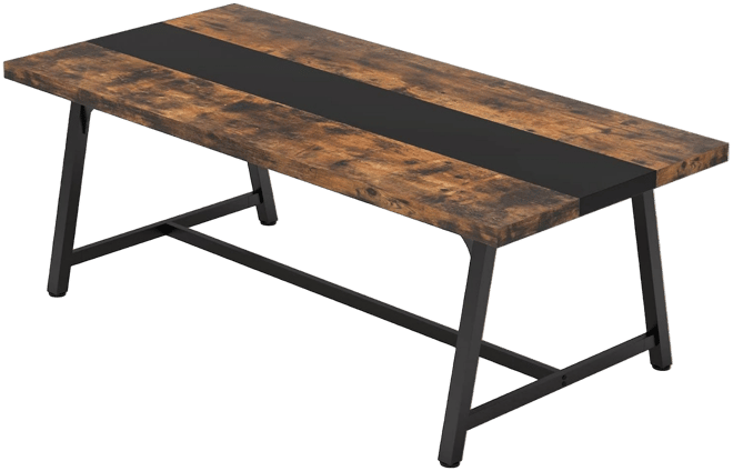 Dining Table for 8 People, 70.87-inch Rectangular Wood Kitchen Table with Strong Metal Frame, Industrial Large Long Dining Room Table