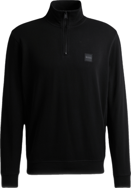 Hugo Boss Men's Logo Patch Zip-Neck Sweatshirt - Macy's