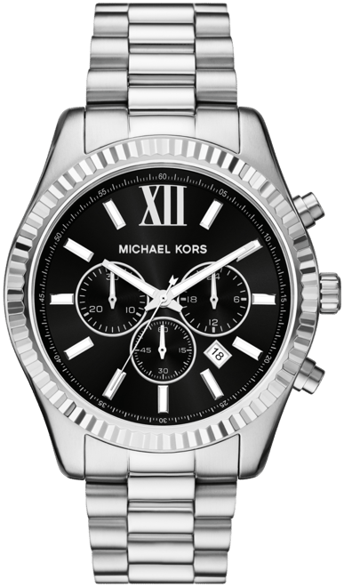 Men's Lexington Chronograph Stainless Steel Watch and Card Case Gift Set 44mm