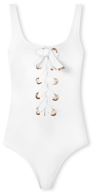 Michael  Lace-Up One-Piece Swimsuit