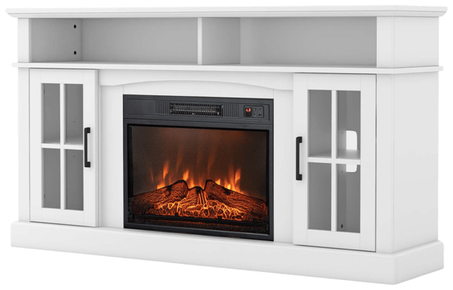 58" Fireplace Tv Stand with 1400W Electric Fireplace for TVs up to 65 Inches