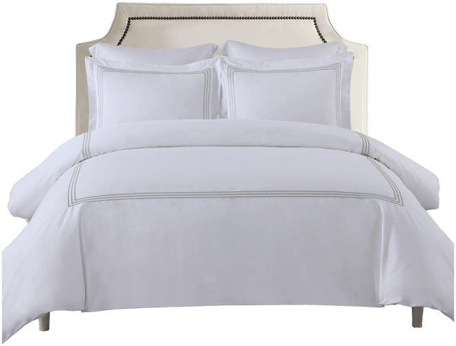 Adeline 100% Cotton Percale Embroidered Duvet Cover Set, King/California King