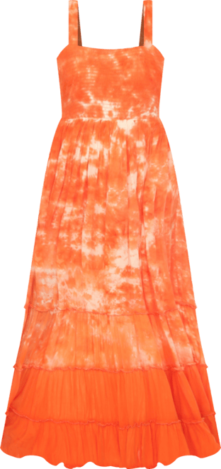 Women's Smocked Ruffle Maxi Dress