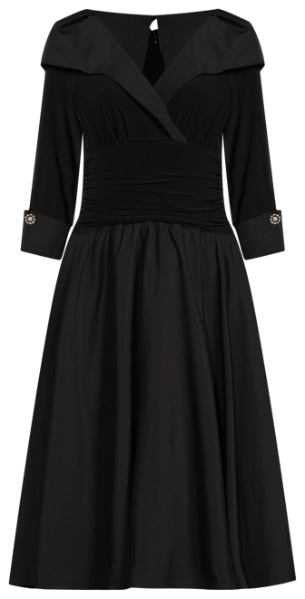 jessica howard portrait-collar a-line dress Jessica Howard Women's Portrait-Collar Side-Ruched Gown