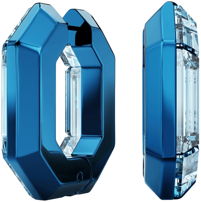 Octagon Shape, Small, Lucent Hoop Earrings