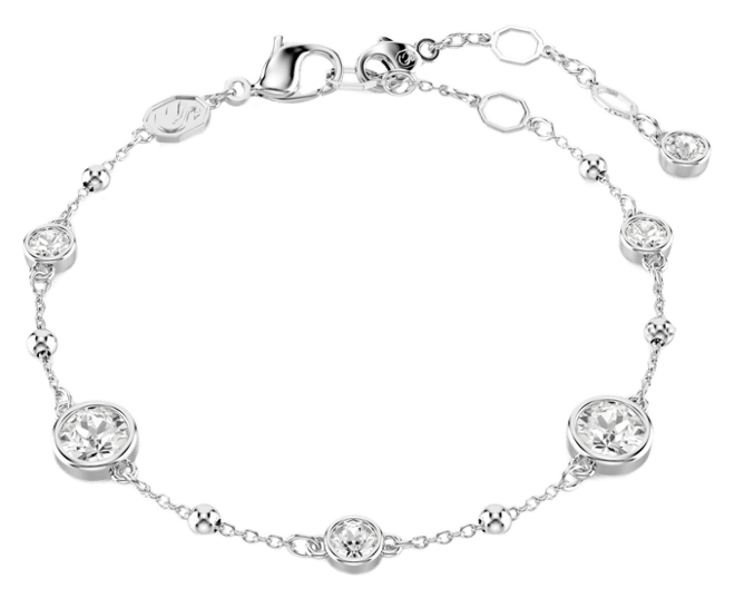 Round Cut, White, Rhodium Plated Imber Bracelet