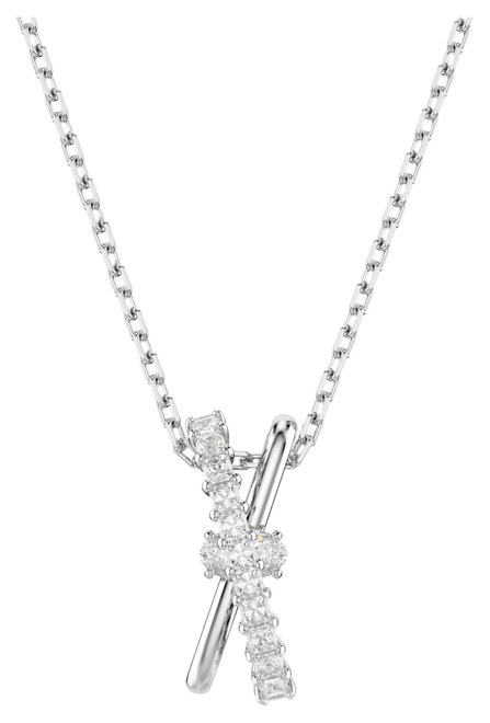 Hyperbola Pendant, Mixed Cuts, Twist, White Necklace