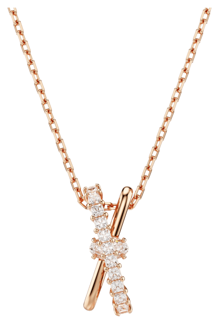 Hyperbola Pendant, Mixed Cuts, Twist, White Necklace