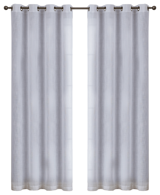 Abbey Faux Linen Textured Semi Sheer Privacy Sun Light Filtering Transparent Window Grommet Long Thick Curtains Drapery Panels for Bedroom & Li